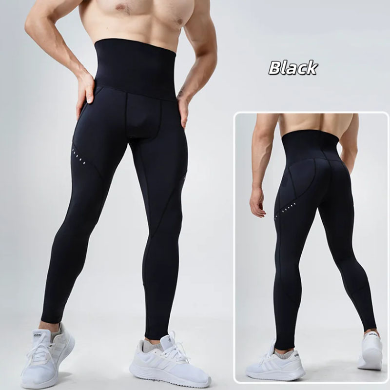 Compression Long Pant - Men High Waist Compression Leggings Tummy