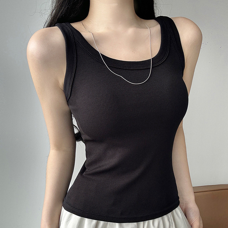 Women Tank Top Solid Color Sle - Tank Top Ribbed recension och pris