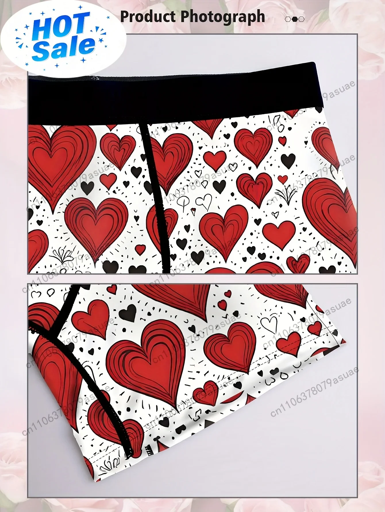 1pc Men'S Heart Print Boxer Br - Quick Dry Underwear recension och pris